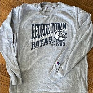 Champion Gray Georgetown Hoyas Long Sleeve Shirt